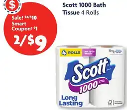 Family Dollar Scott 1000 Bath Tissue offer