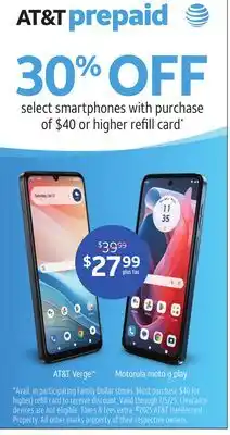 Family Dollar AT&T Verge & Motorola moto g play offer