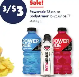 Family Dollar Powerade 28 oz. or BodyArmor 16-23.67 oz.**§ offer