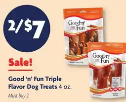 Family Dollar Good'n'Fun Triple Flavor Dog Treats offer