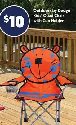 Family Dollar Outdoors by Design Kids' Quad Chair with Cup Holder offer