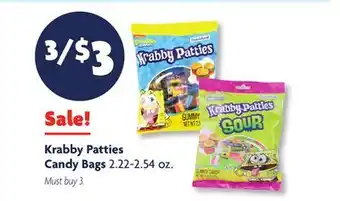 Family Dollar Krabby Patties Candy Bags offer