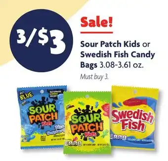 Family Dollar Sour Patch Kids or Swedish Fish Candy Bags offer