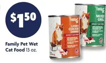 Family Dollar Family Pet Wet Cat Food offer