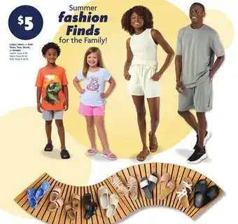 Family Dollar Ladies', Men's, or Kids' Tanks, Tees, Shorts, or Sandals offer
