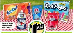 Dollar Tree Freezer Pops, Snowcones or Slushies offer