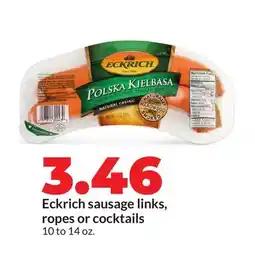 Hy-Vee Eckrich sausage links, ropes or cocktails offer
