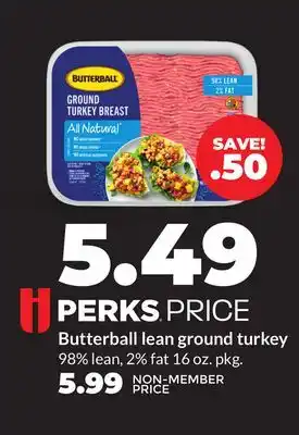 Hy-Vee Butterball lean ground turkey offer