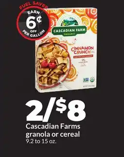 Hy-Vee Cascadian Farms granola or cereal offer