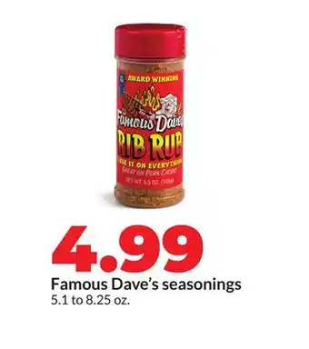 Hy-Vee Famous Dave's seasonings offer