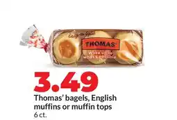 Hy-Vee Thomas' bagels, English muffins or muffin tops offer