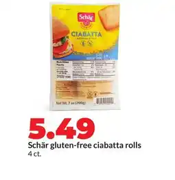 Hy-Vee Schär gluten-free ciabatta rolls offer