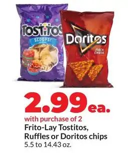 Hy-Vee Frito-Lay Tostitos, Ruffles or Doritos chips offer