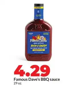 Hy-Vee Famous Dave's BBQ sauce offer