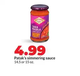 Hy-Vee Patak's simmering sauce offer