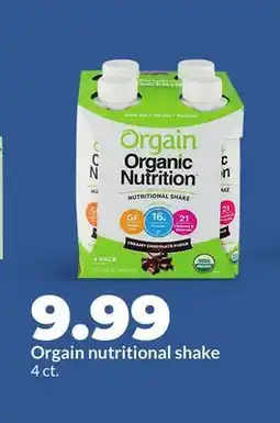 Hy-Vee Orgain nutritional shake offer