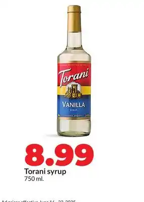Hy-Vee Torani syrup offer