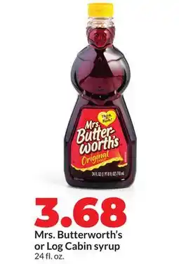 Hy-Vee Mrs. Butterworth's or Log Cabin syrup offer
