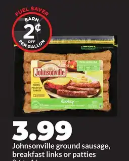 Hy-Vee Johnsonville ground sausage, breakfast links or patties offer