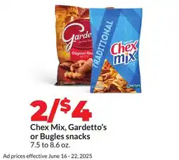 Hy-Vee Chex Mix, Gardetto's or Bugles snacks offer
