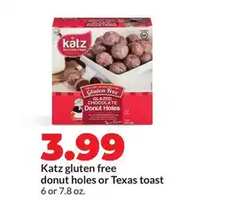 Hy-Vee Katz gluten free donut holes or Texas toast offer
