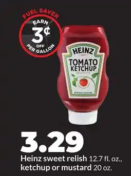Hy-Vee Heinz sweet relish 12.7 fl. oz., ketchup or mustard 20 oz offer