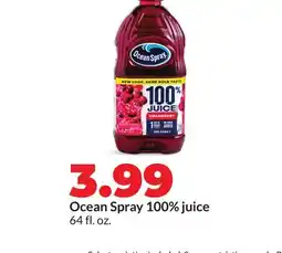 Hy-Vee Ocean Spray 100% juice offer