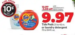 Hy-Vee Tide Pods 25 to 42 ct. or laundry detergent 73 or 84 fl. oz offer