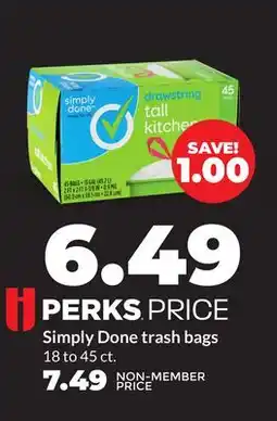 Hy-Vee Simply Done trash bags offer
