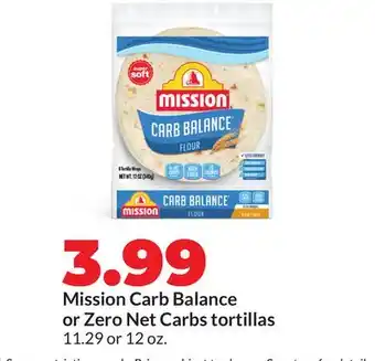 Hy-Vee Mission Carb Balance or Zero Net Carbs tortillas offer