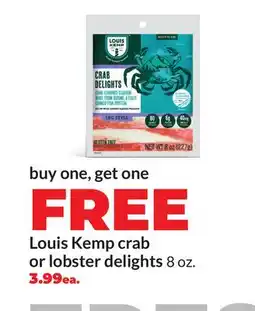 Hy-Vee Louis Kemp crab or lobster delights offer