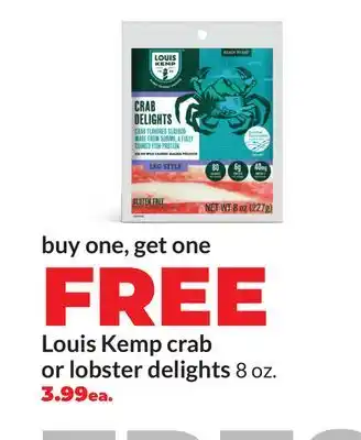 Hy-Vee Louis Kemp crab or lobster delights offer