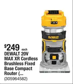 The Home Depot DEWALT 20V MAX XR Cordless Brushless Fixed Base Compact Router (Tool Only) offer