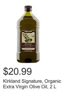 Costco Kirkland Signature, Organic Extra Virgin Olive Oil, 2 L offer