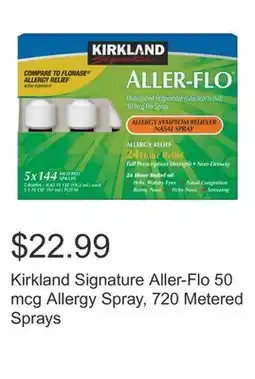 Costco Kirkland Signature Aller-Flo 50 mcg Allergy Spray, 720 Metered Sprays offer