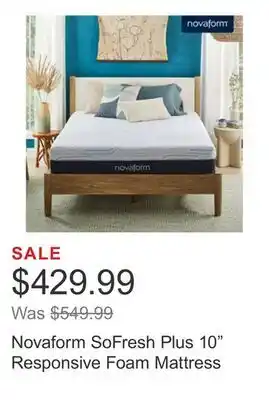 Costco Novaform SoFresh Plus 10 Responsive Foam Mattress offer
