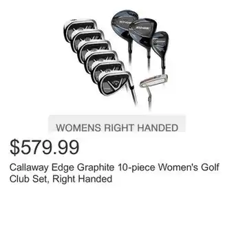 Costco Callaway Edge Graphite 10-piece Women's Golf Club Set, Right Handed offer