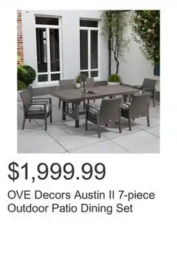 Costco OVE Decors Austin II 7-piece Outdoor Patio Dining Set offer