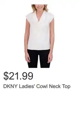 Costco DKNY Ladies' Cowl Neck Top offer
