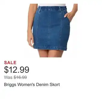 Costco Briggs Women's Denim Skort offer