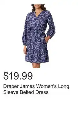 Costco Draper James Women's Long Sleeve Belted Dress offer