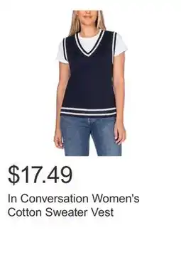 Costco In Conversation Women's Cotton Sweater Vest offer