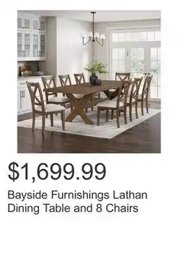 Costco Bayside Furnishings Lathan Dining Table and 8 Chairs offer