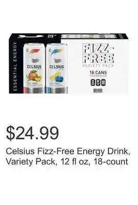 Costco Celsius Fizz-Free Energy Drink, Variety Pack, 12 fl oz, 18-count offer