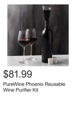 Costco PureWine Phoenix Reusable Wine Purifier Kit offer