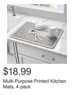 Costco Multi-Purpose Printed Kitchen Mats, 4-pack offer