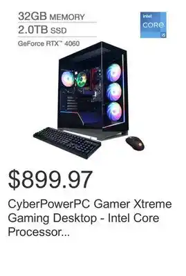Costco CyberPowerPC Gamer Xtreme Gaming Desktop - Intel Core Processor i5-14400F - GeForce RTX 4060 offer