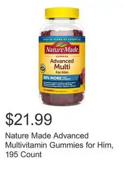 Costco Nature Made Advanced Multivitamin Gummies for Him, 195 Count offer