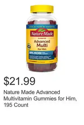 Costco Nature Made Advanced Multivitamin Gummies for Him, 195 Count offer