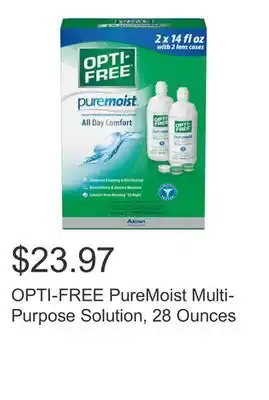 Costco OPTI-FREE PureMoist Multi-Purpose Solution, 28 Ounces offer